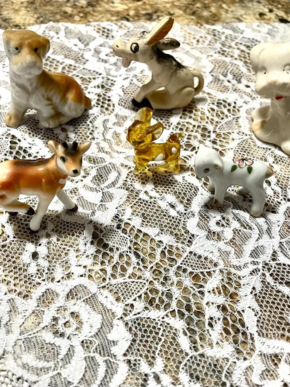 Mini Ceramic & Glass Animal Figurine Set - Assorted Colors